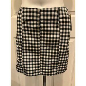 Free People Black & White Check Plaid Mini Skirt, Size 4 (US)